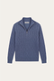 Lerano Cashmere Half-Zip Knit Blue