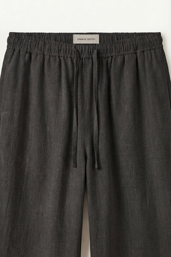 Catania Linen Pantalon Black