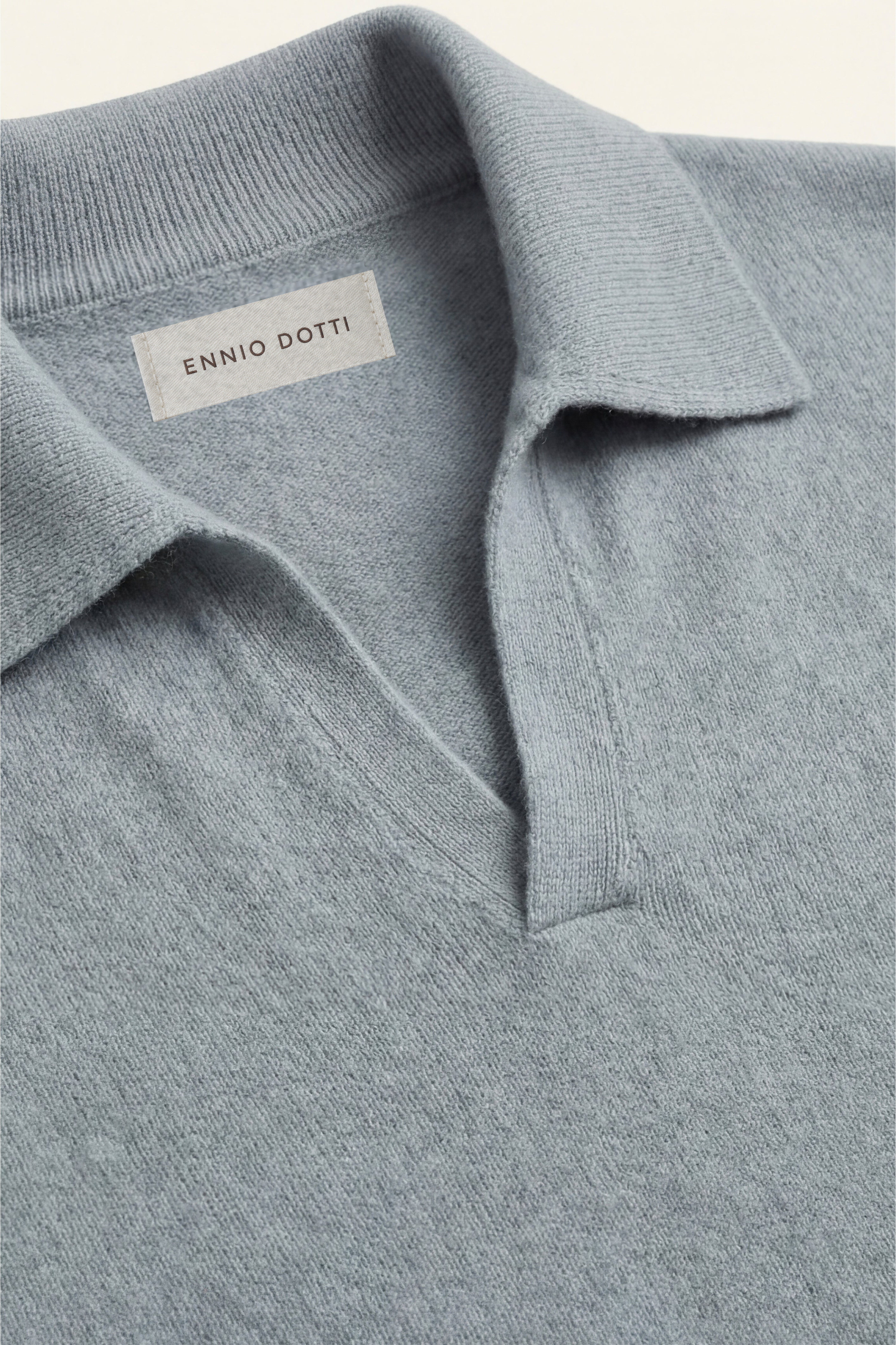 Marencio Cashmere Polo Knit Light Blue