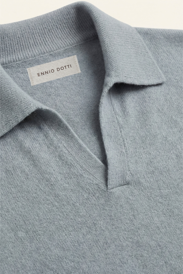 Marencio Cashmere Polo Knit Light Blue