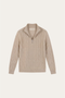 Lerano Cashmere Half-Zip Knit Beige