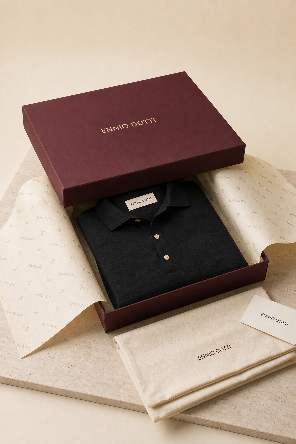 Monza Linen Polo Shirt Black