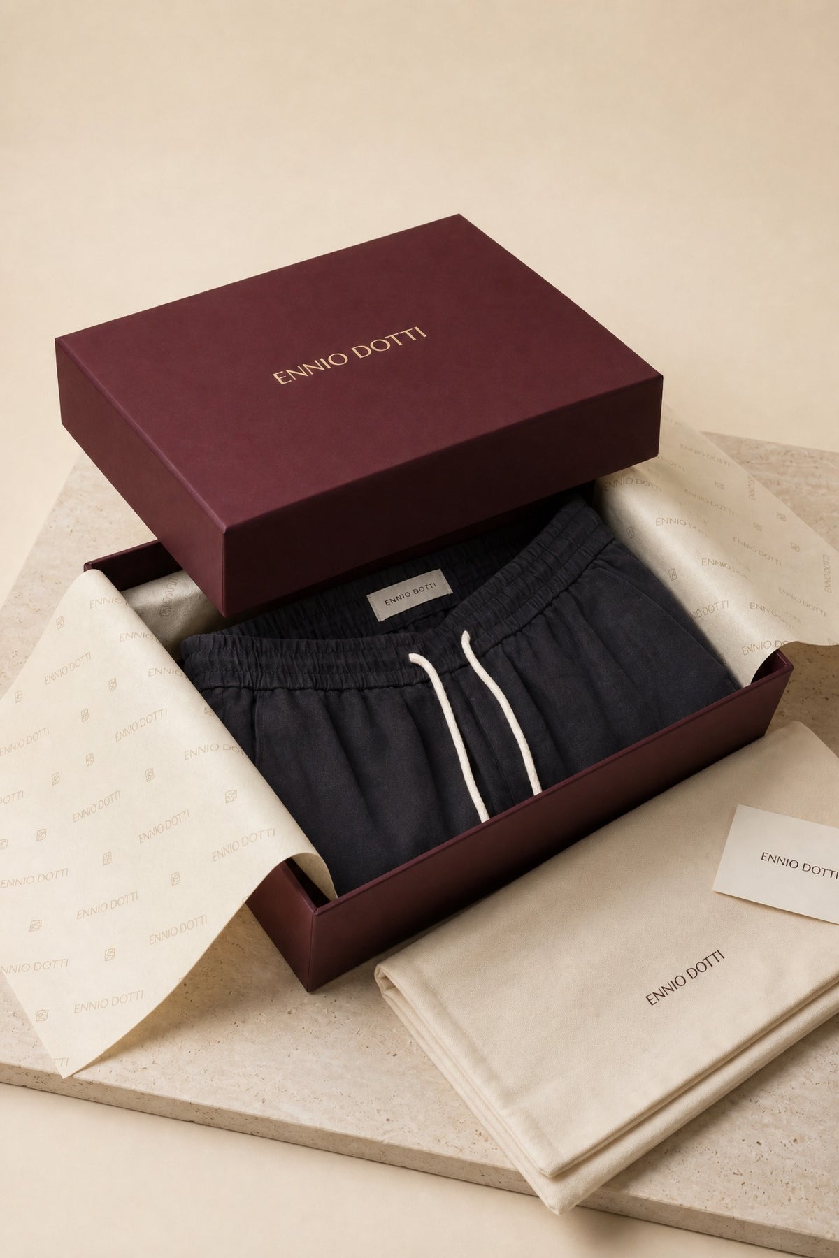 Lecce Linen Drawstring Shorts Black