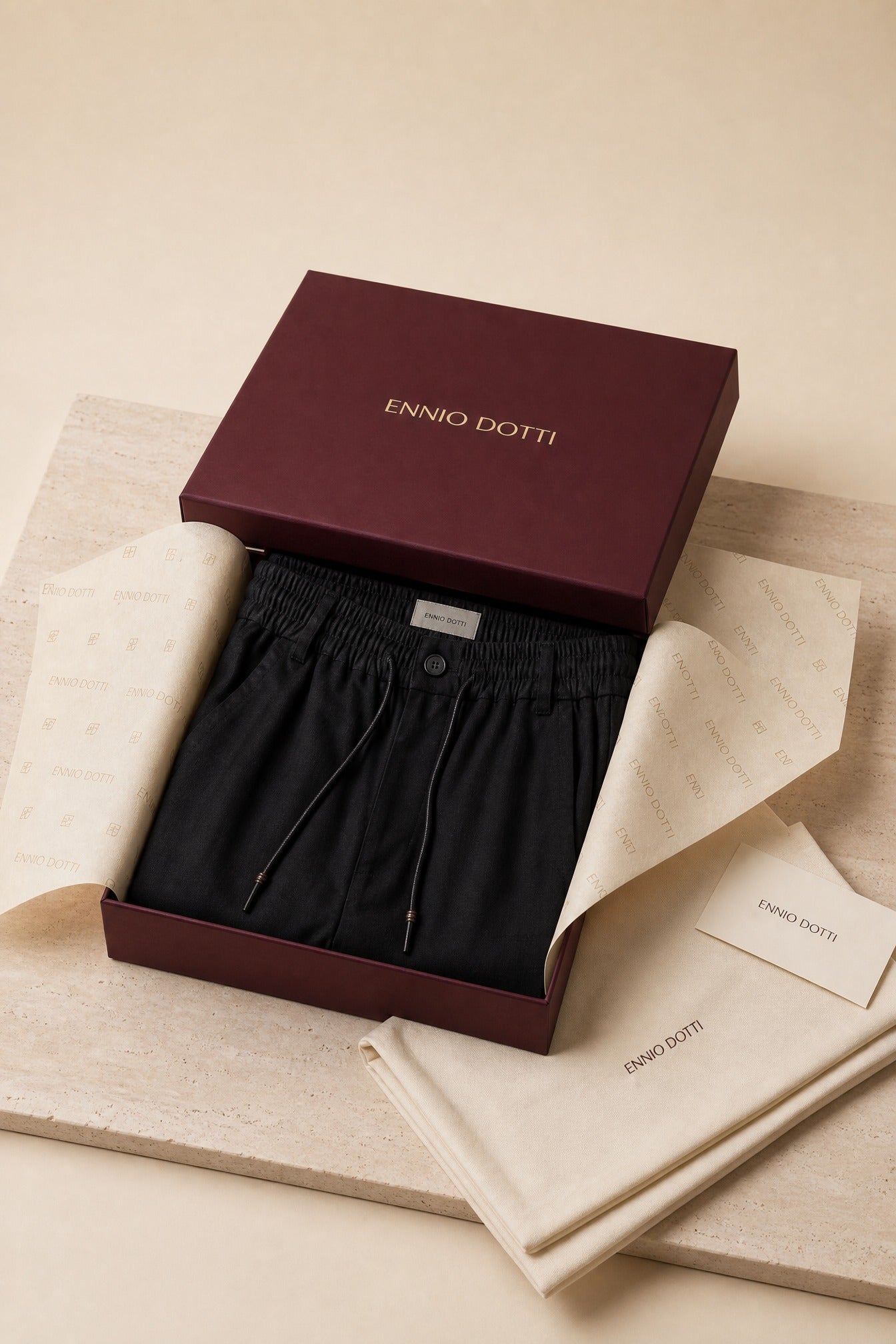 Monteria Stretch Linen Trouser Black