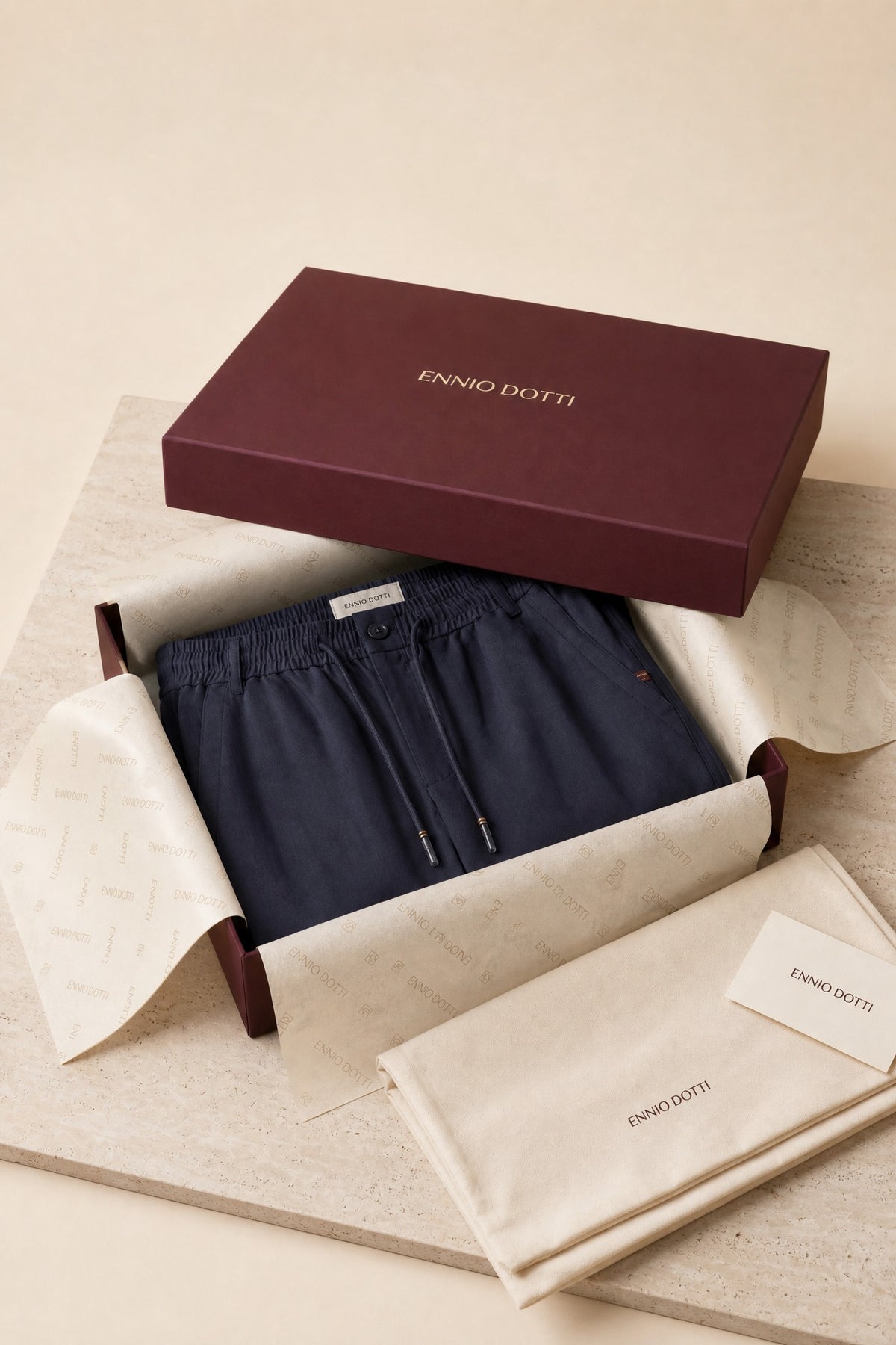 Monteria Stretch Linen Trouser Navy