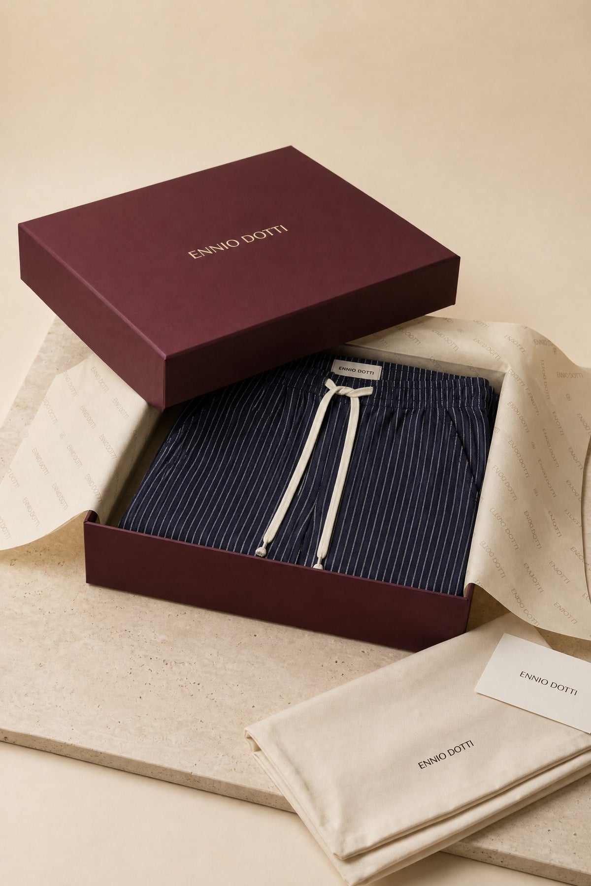 Siena Linen Trousers Navy Stripe