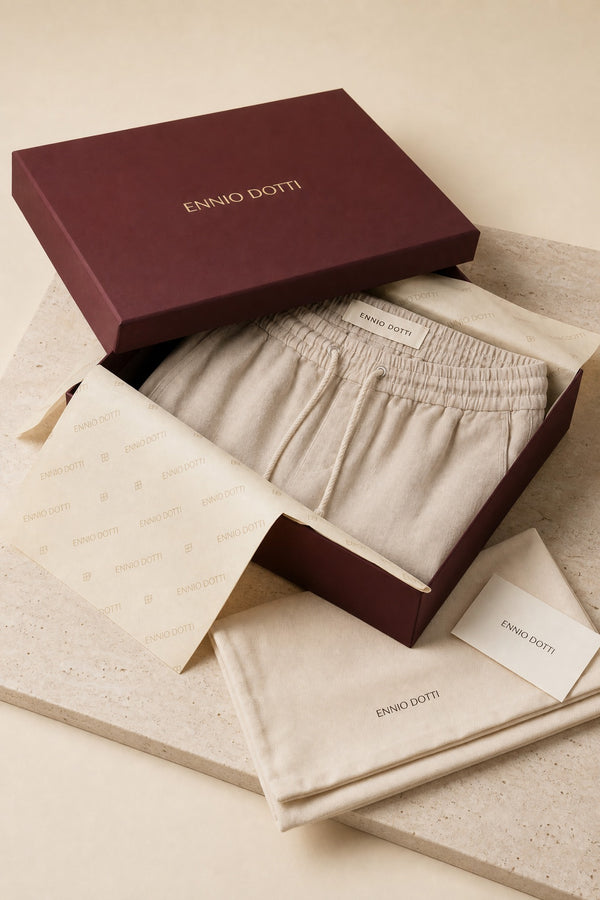Lecce Linen Drawstring Shorts Beige