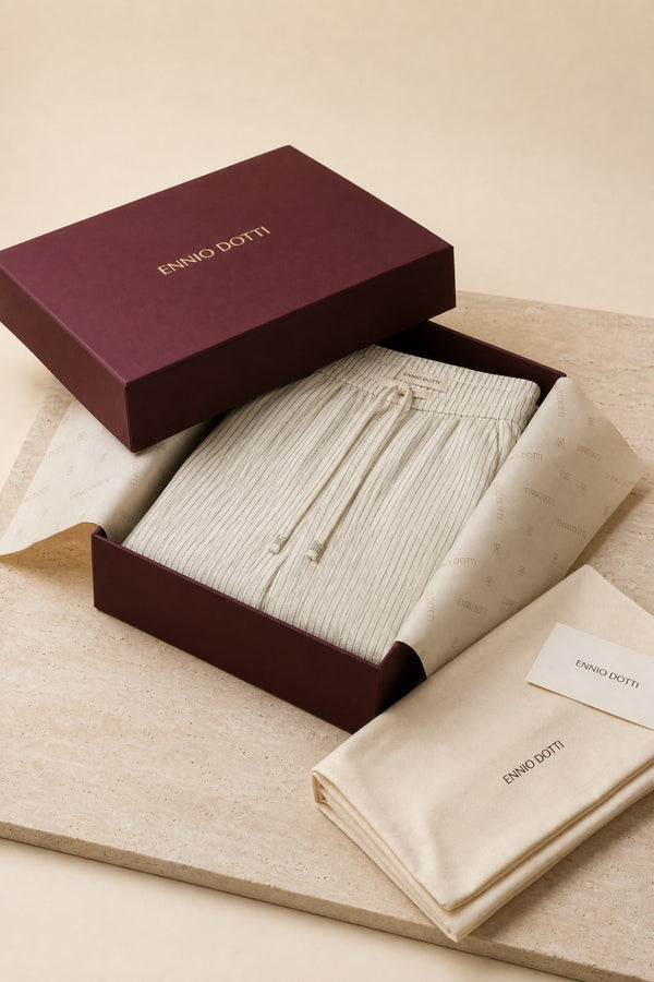 Siena Linen Trousers Beige Stripe