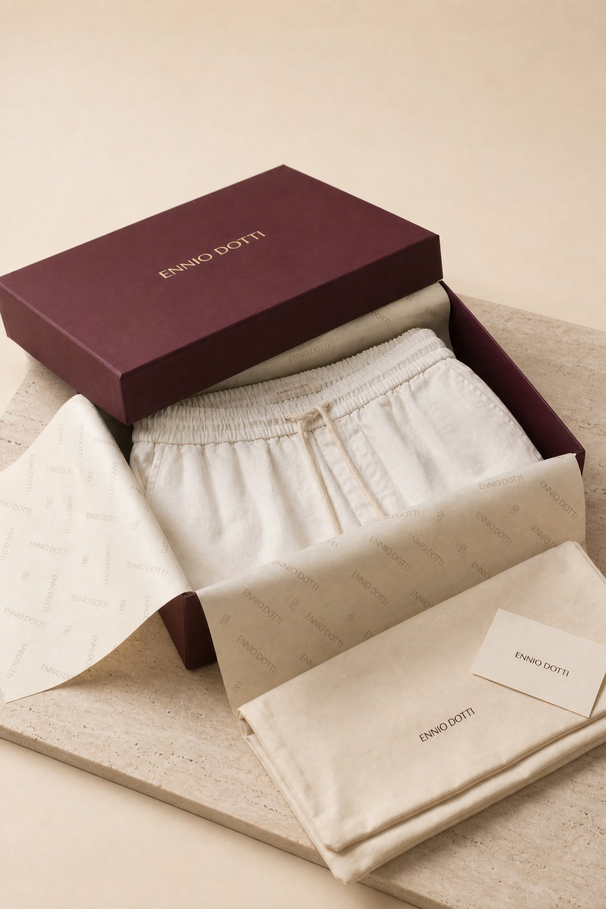 Lecce Linen Drawstring Shorts Ivory