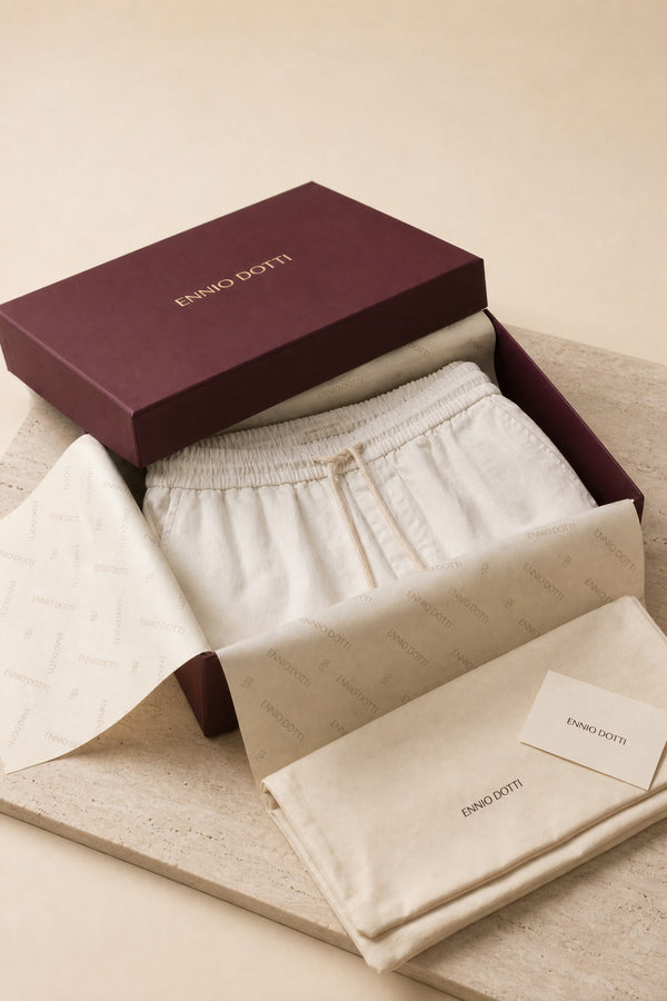 Lecce Linen Drawstring Shorts Ivory