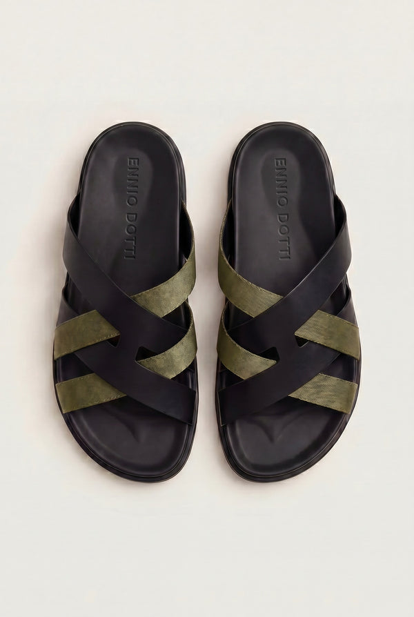 Tuscana Sandal Black/Olive Green
