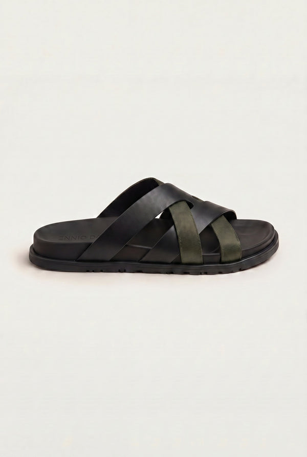 Tuscana Sandal Black/Olive Green