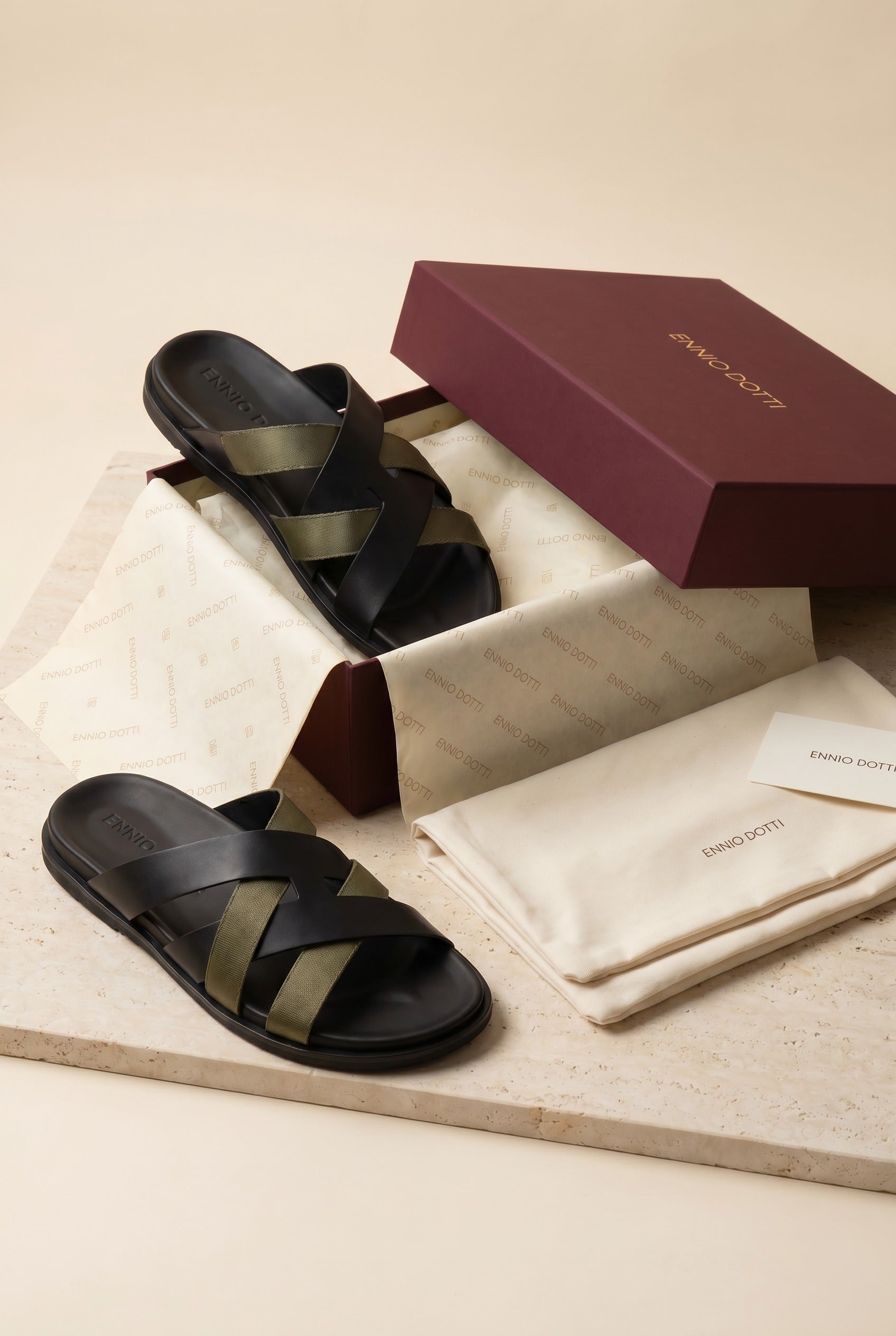 Tuscana Sandal Black/Olive Green