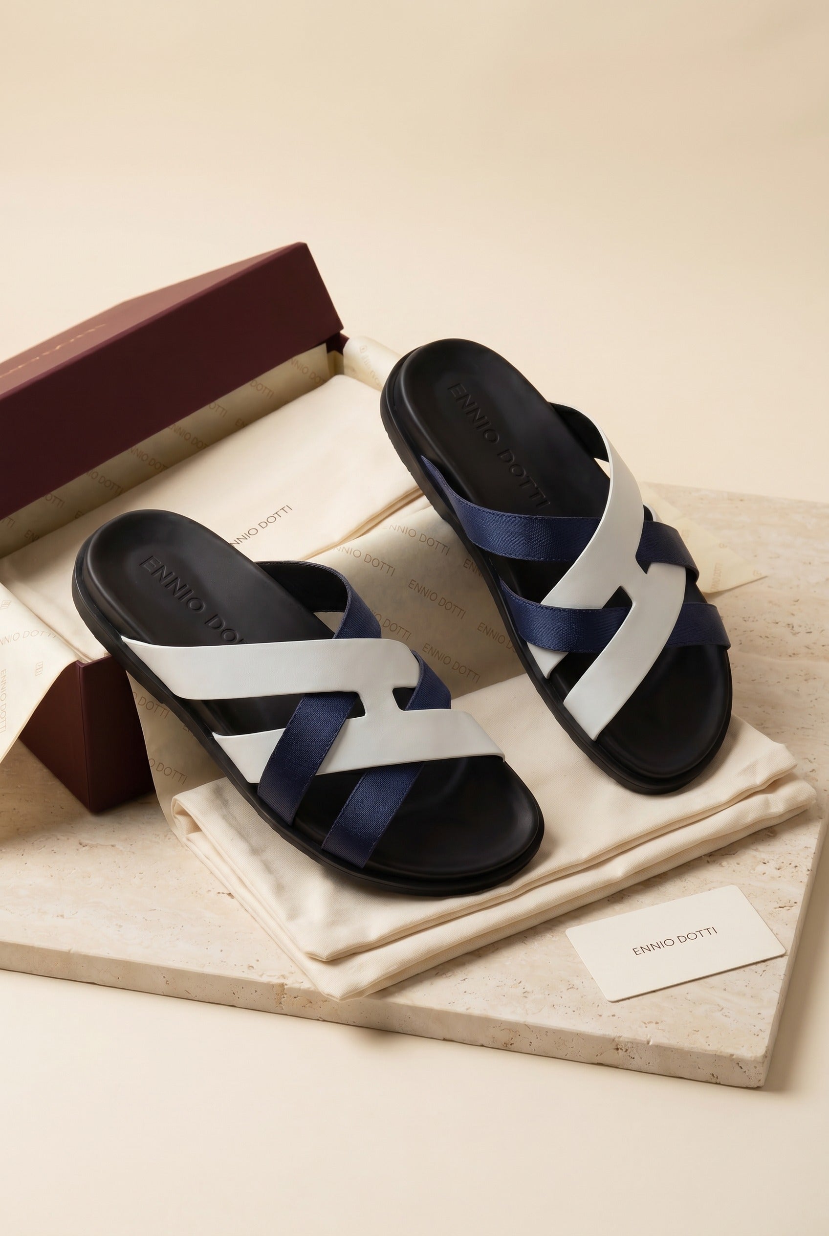 Tuscana Sandal White/Navy