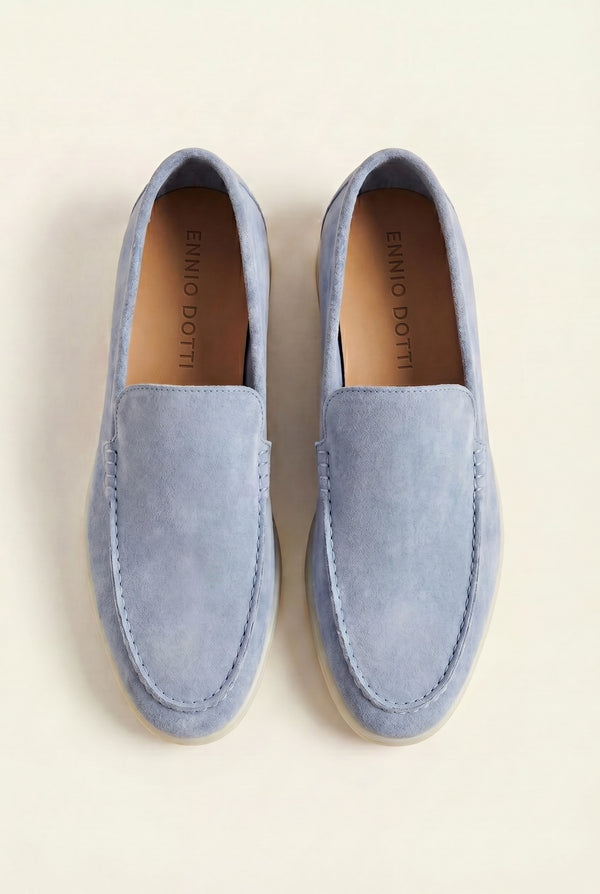 Leonis Suede Loafers Light Blue