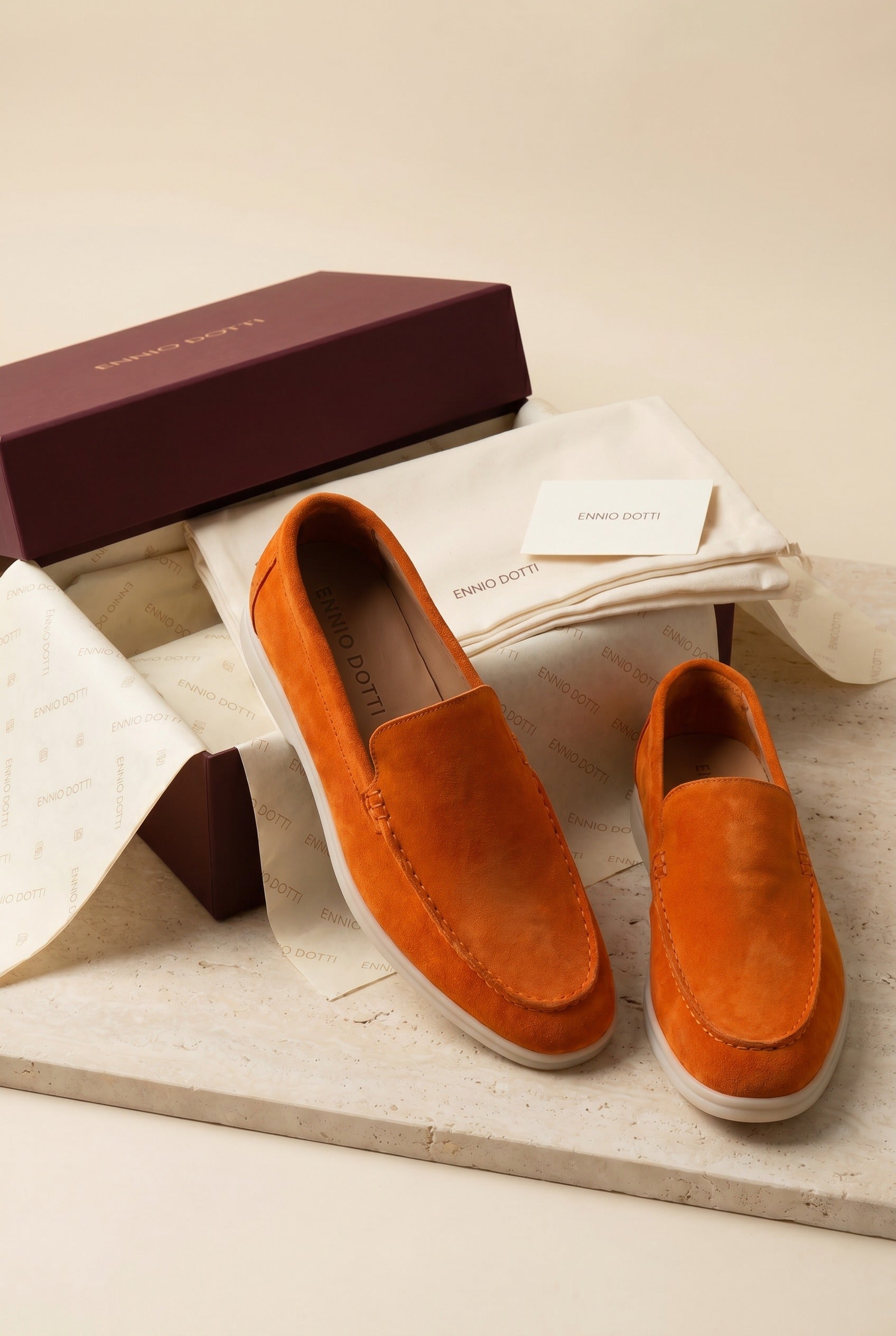 Leonis Suede Loafers Orange