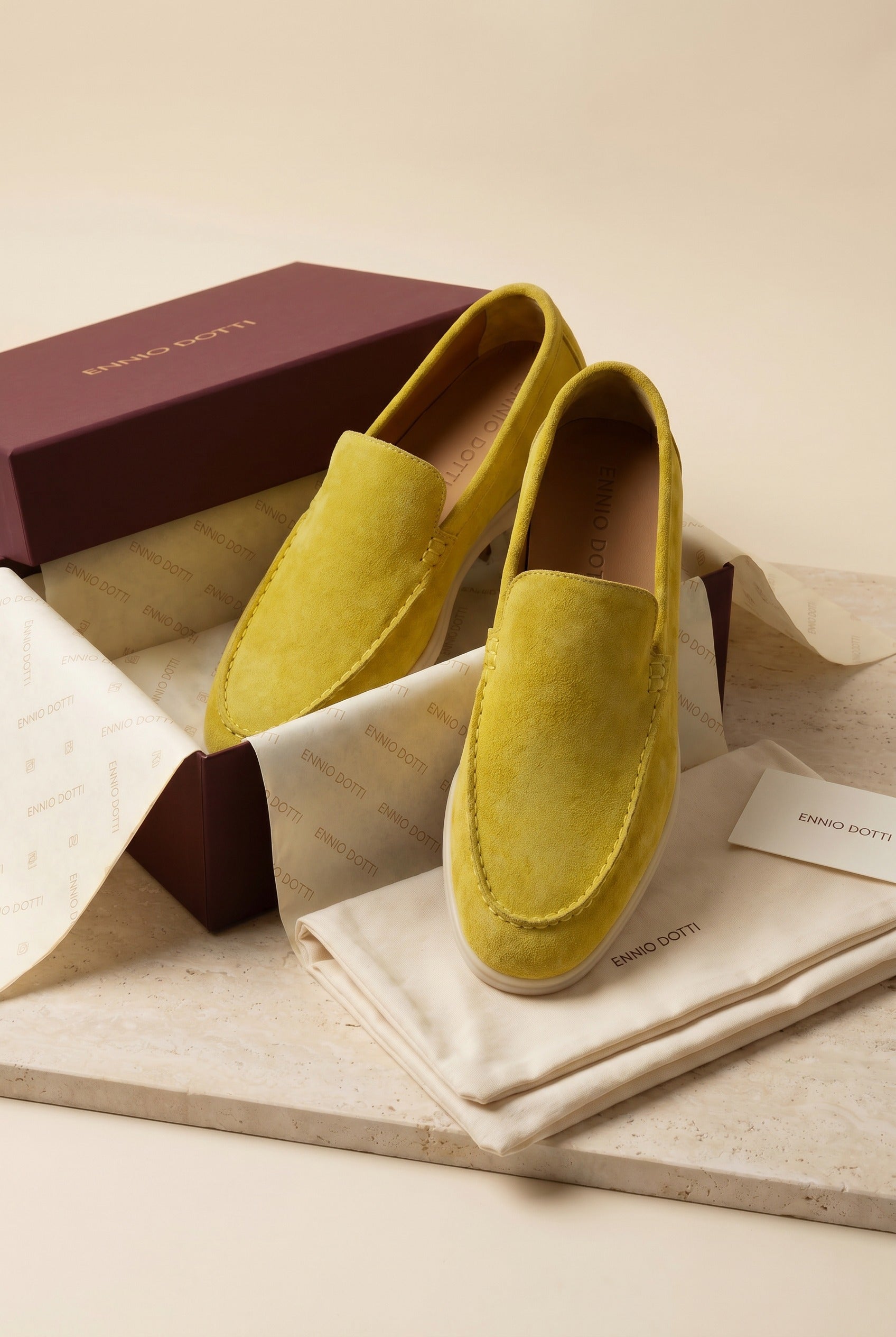 Leonis Suede Loafers Yellow