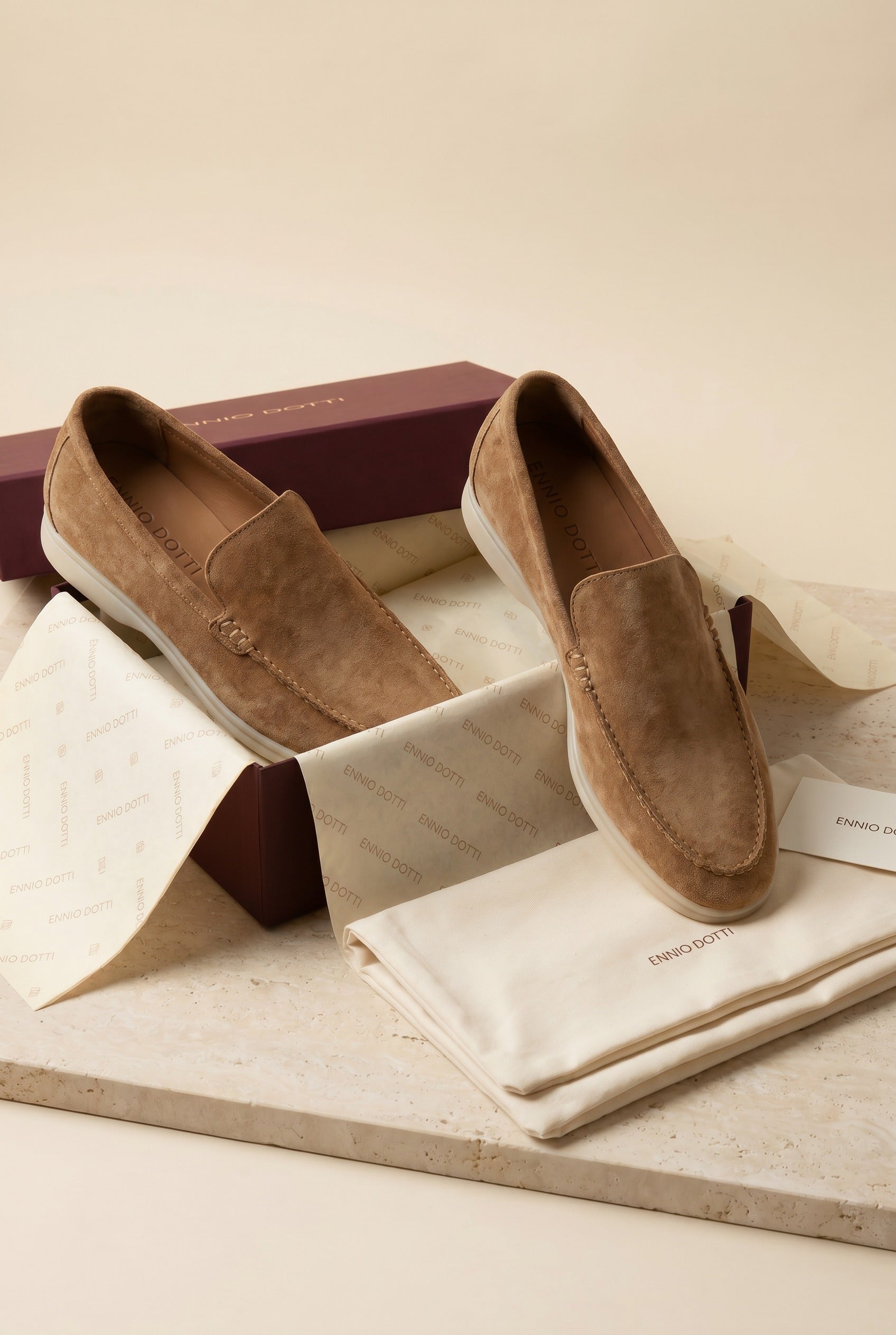 Leonis Suede Loafers Camel
