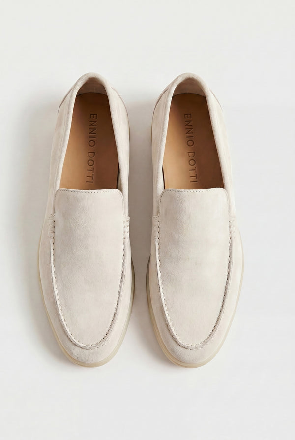 Leonis Suede Loafers Off White