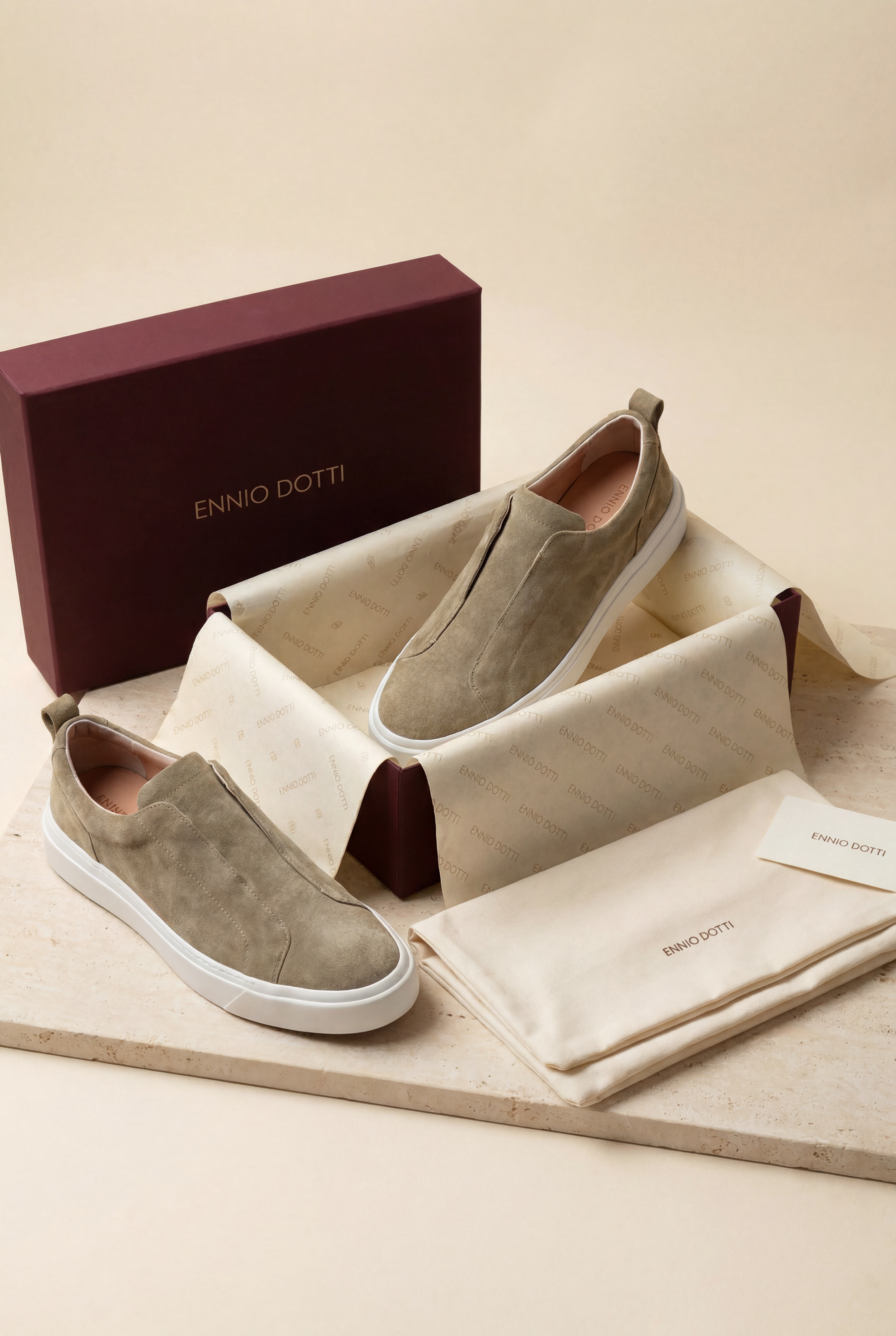 LeoMar V1 Suede Slip-On Khaki