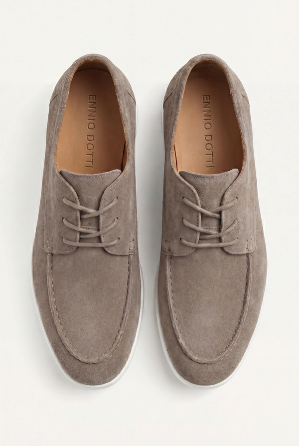 Maretti Suede Lace Shoes Mushroom Taupe