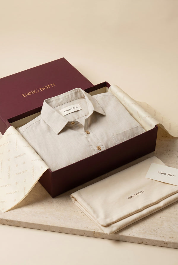 Monza Linen Polo Shirt Beige
