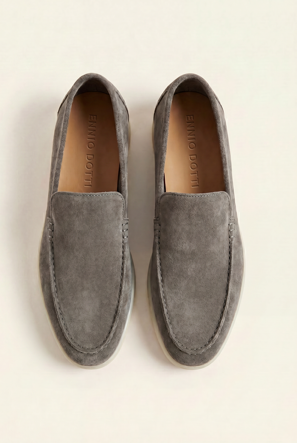 Leonis Suede Loafers Taupe Grey