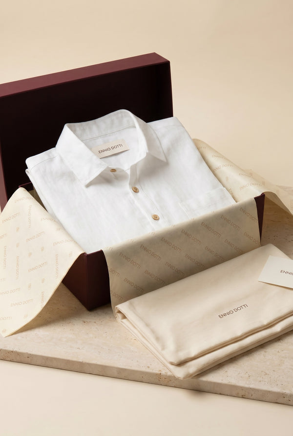 Monza Linen Polo Shirt White