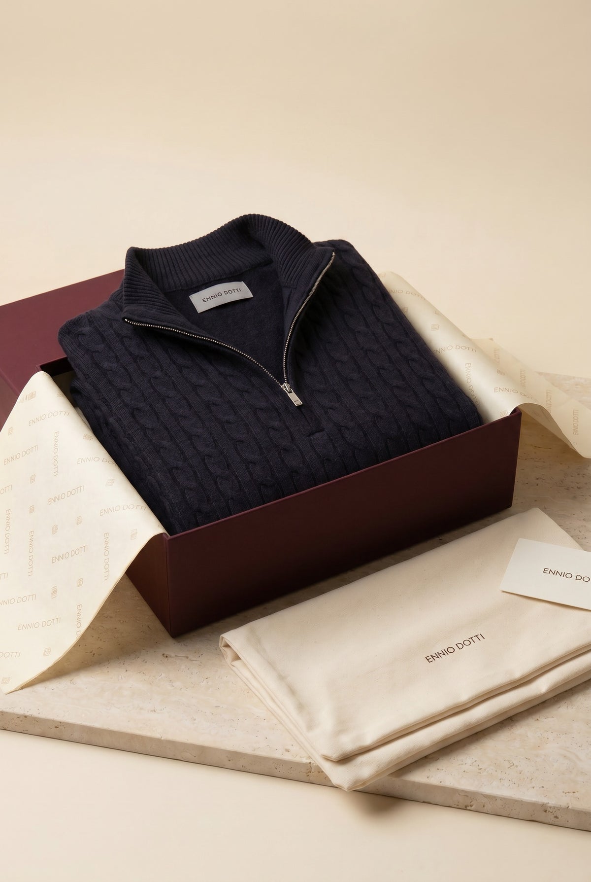 Lerano Cashmere Half-Zip Knit Black