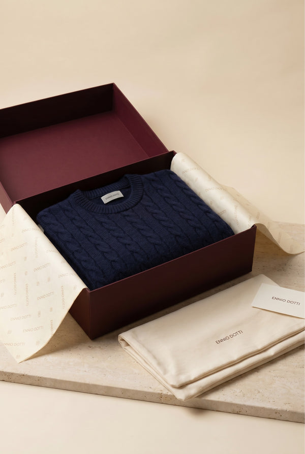 Lerano Cashmere Half-Zip Knit Navy