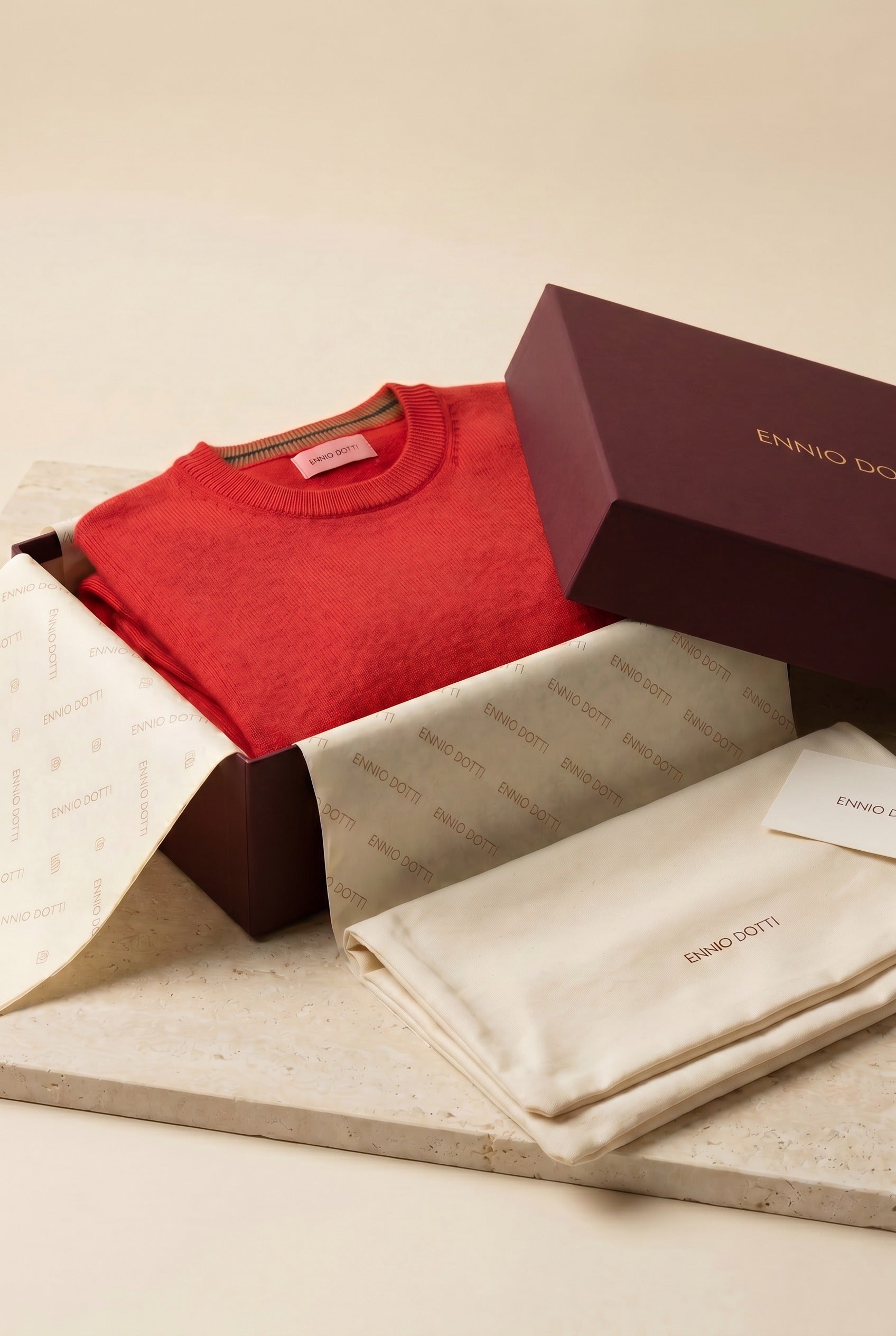Valeno Cashmere Crewneck Sweater Red