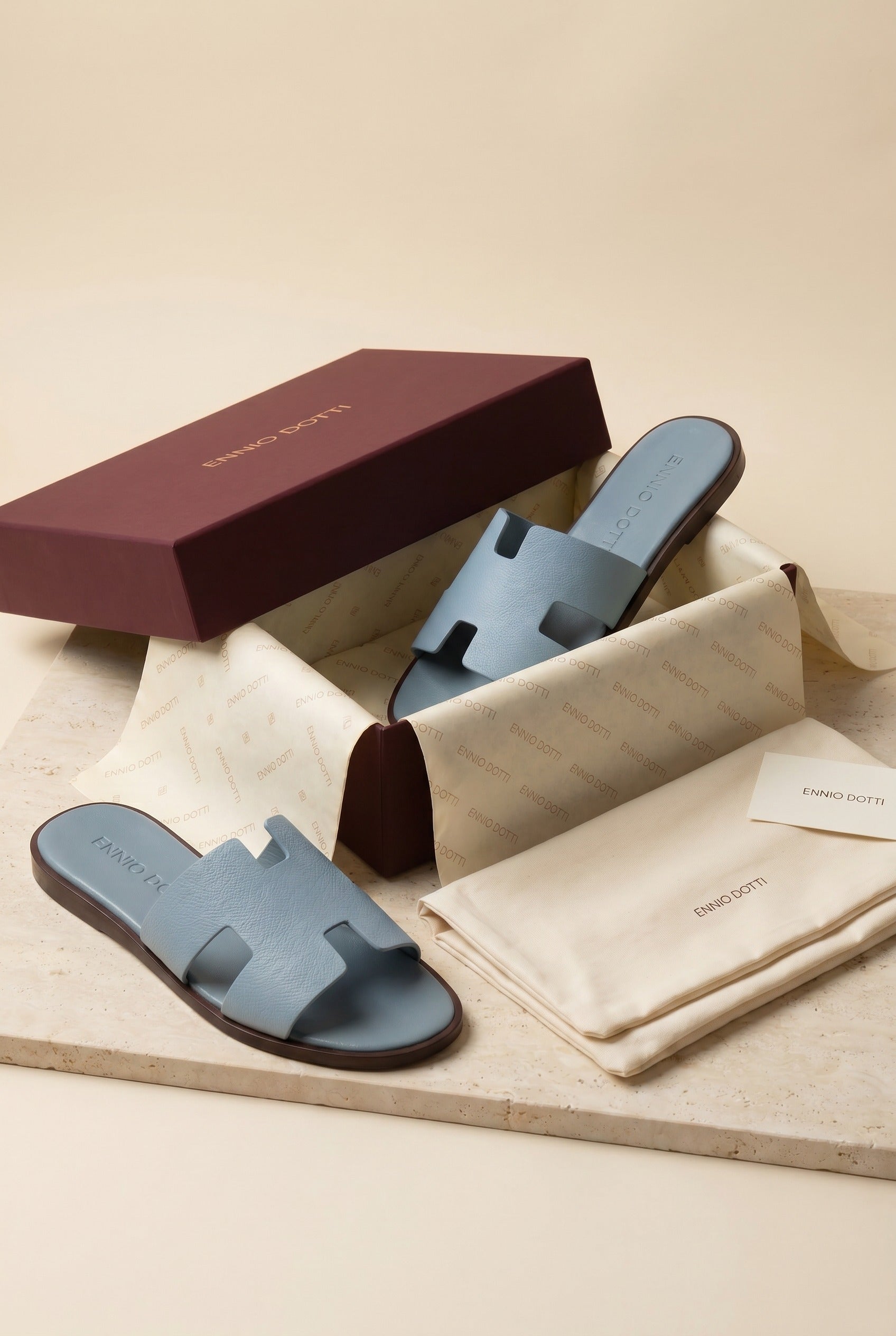 Arezzo Leather Sandal Light Blue