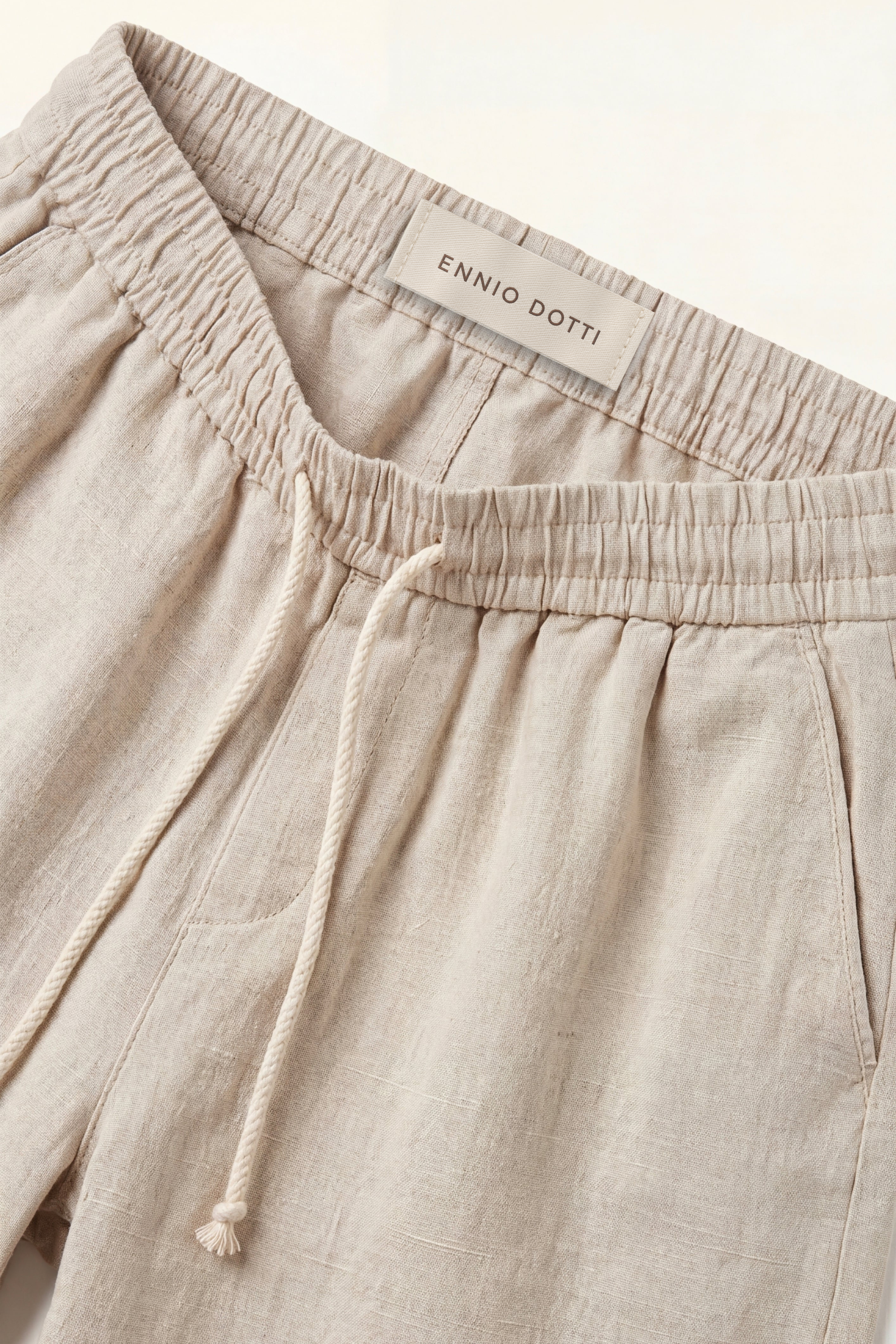 Lecce Linen Drawstring Shorts Beige