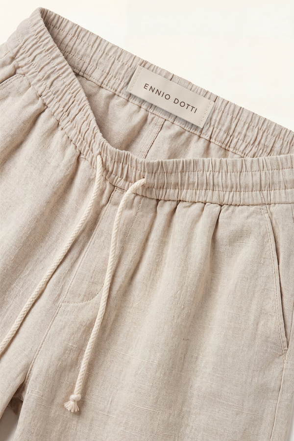 Lecce Linen Drawstring Shorts Beige