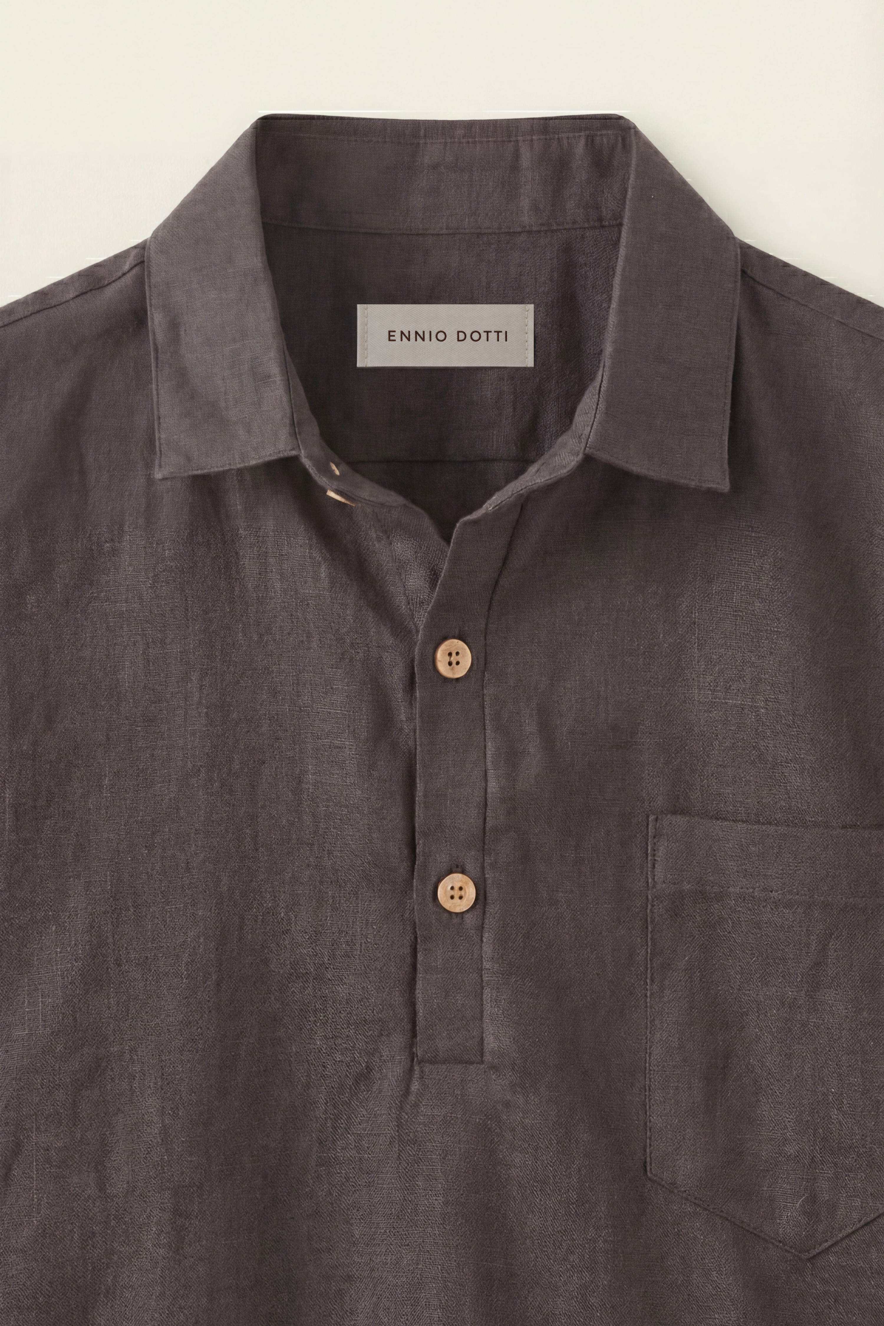 Monza Linen Polo Shirt Grey