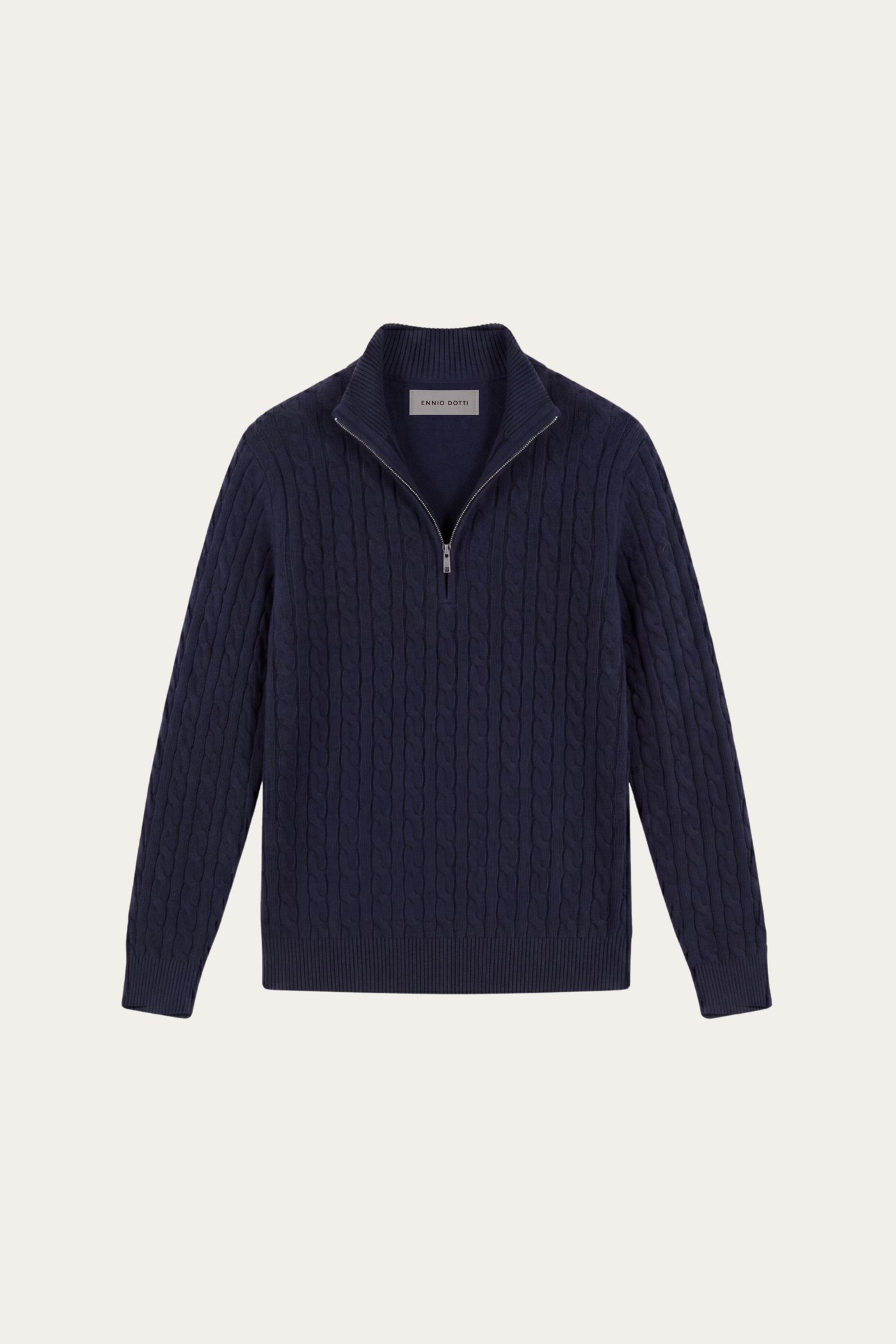 Lerano Cashmere Half-Zip Knit Navy