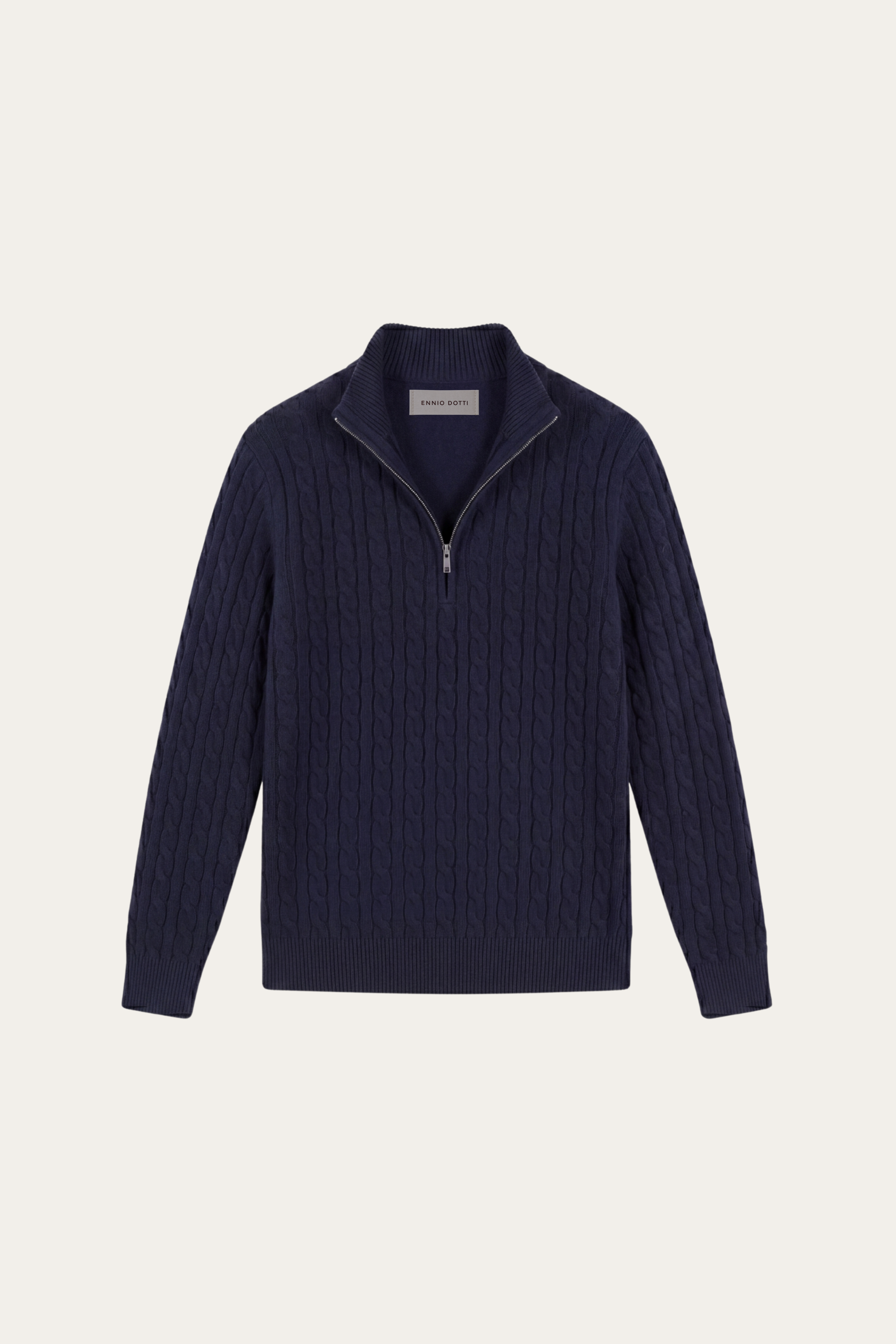 Lerano Cashmere Half-Zip Knit Navy