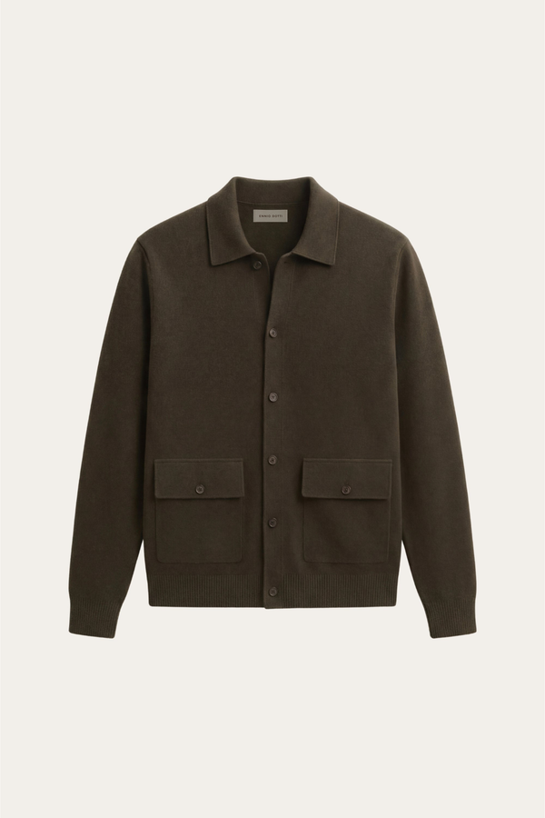 Lorenzo Cashmere Cardigan Olive Green