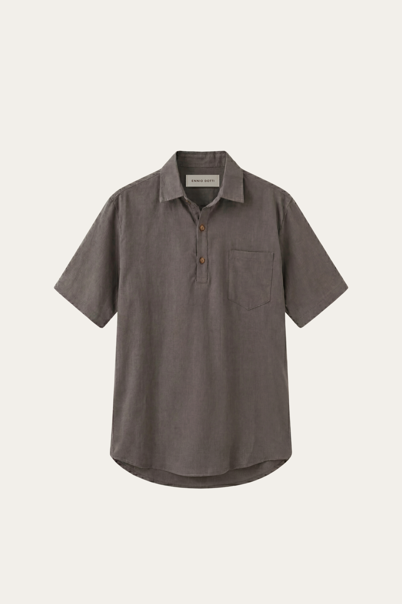 Monza Linen Polo Shirt Grey