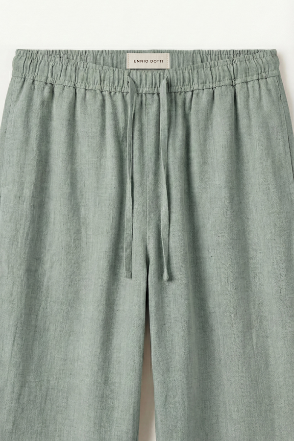 Catania Linen Pantalon Green