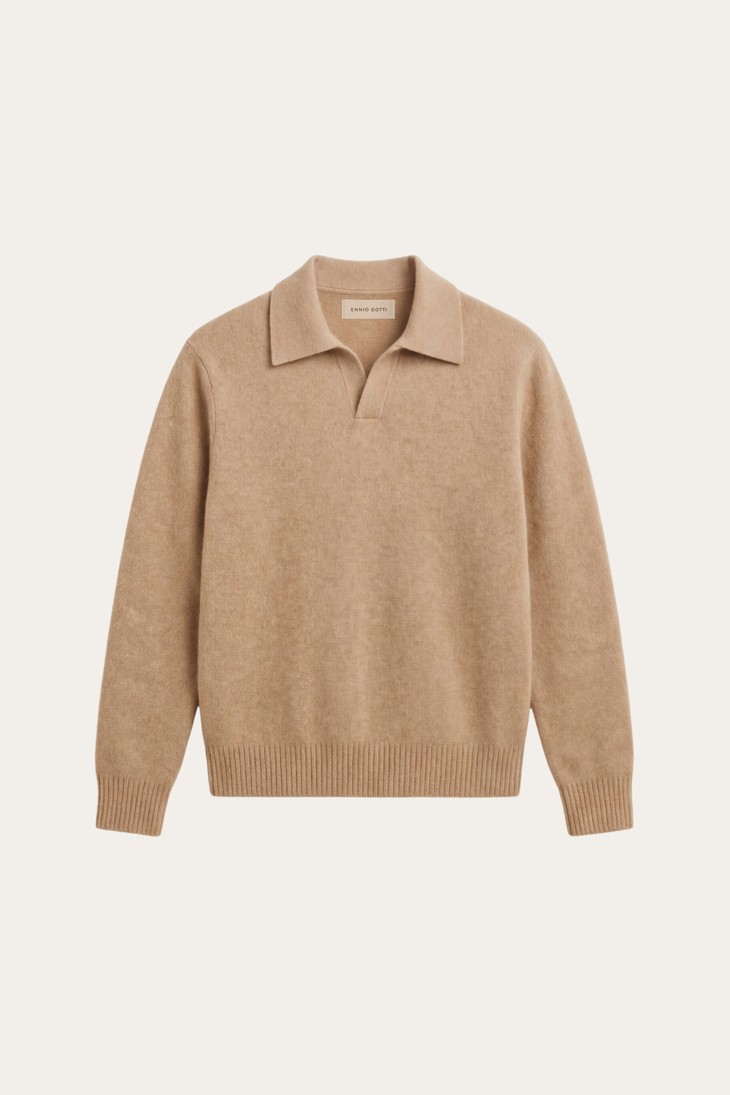 Marencio Cashmere Polo Knit Light Brown