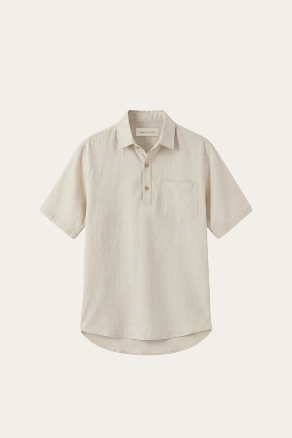 Monza Linen Polo Shirt Beige