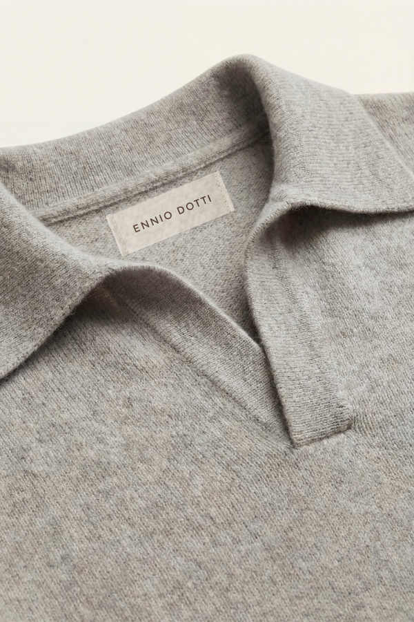 Marencio Cashmere Polo Knit Grey