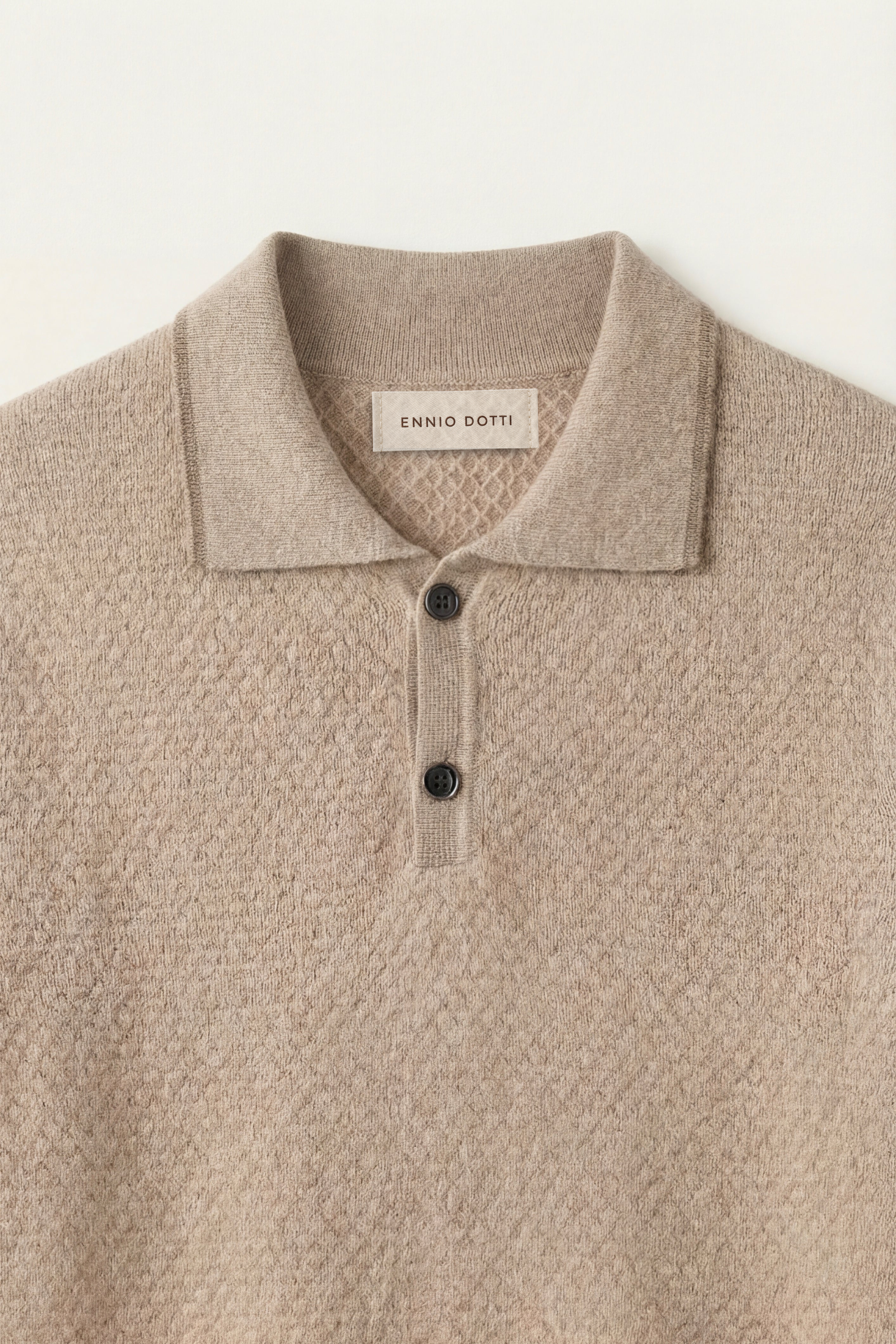 Prato Cashmere Knit Polo Camel
