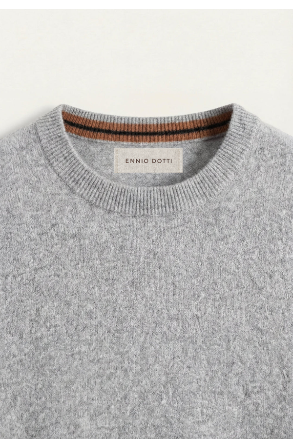 Valeno Cashmere Crewneck Sweater Light Grey